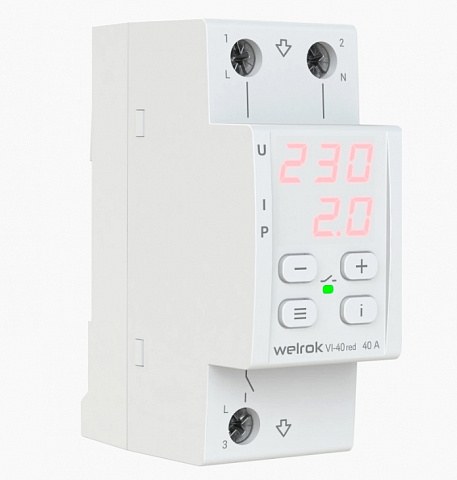 Welrok VI-40 red реле напряжения 40 А max 50 A 8 800 ВА