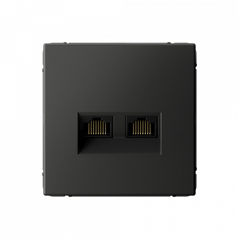 Systeme Electric ArtGallery Базальт Розетка двойная компьютерная RJ45+RJ45, кат.6А, механизм