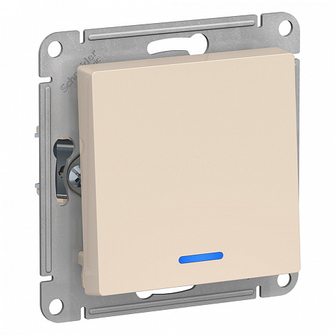 Systeme Electric AtlasDesign Беж Выключатель 1-клавишный с подсветкой, сх.1а, 10АХ, механизм
