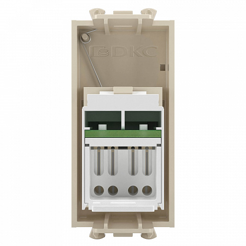 DKC Компьютерная розетка RJ-45 модульная, кат.6, "Avanti", "Ванильная дымка", 1 модуль