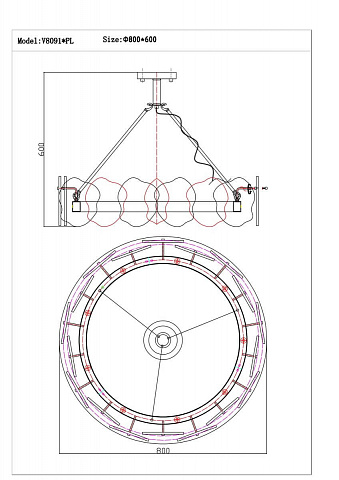 Подвесной светодиодный светильник Moderli Square V8091-PL