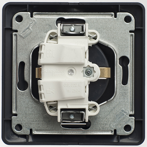 Systeme Electric Glossa Шоколад Розетка с/з со шторками, 16А (в сборе)