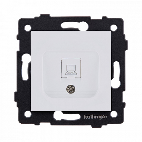 Розетка Ethernet RJ45 Cat.6, белый матовый Kollinger REA-018WM для Aspekt, Eleganz, Reflex