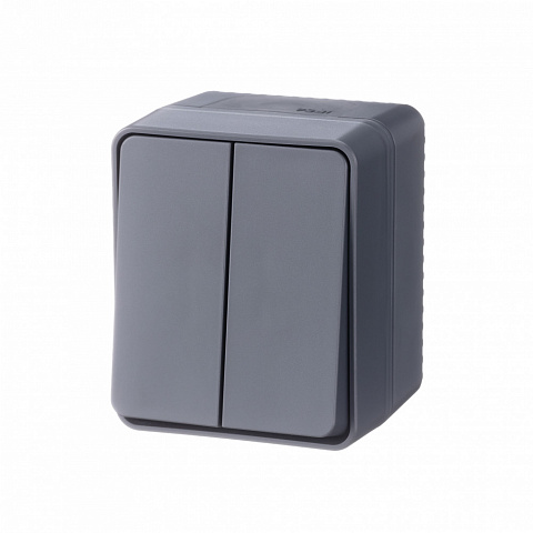 Systeme Electric AtlasDesign Profi54 Наруж Антрацит Выключатель 2-клавишный 10 АХ
