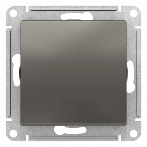 Systeme Electric AtlasDesign Сталь Выключатель 1-клавишный 2-полюсный, 10А, механизм