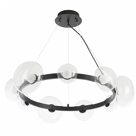 Подвесная люстра Crystal Lux BOSQUE SP9 BLACK/TRANSPARENT