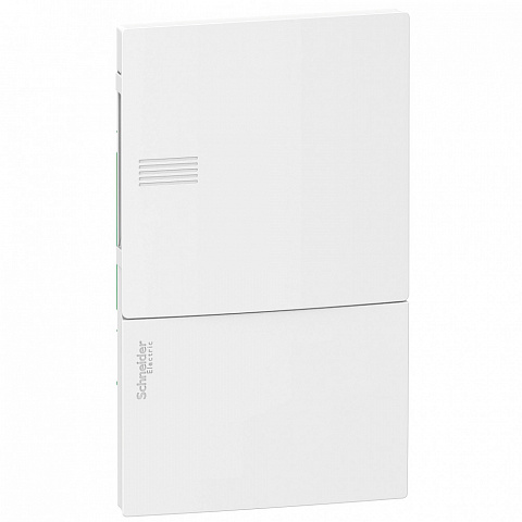 Schneider Electric RESI9 MP (Mini Pragma) Бокс встраеваемый с белой дверью 1 ряд/4 модуля,IP40, IK07, 50А, 2 клеммы, Италия