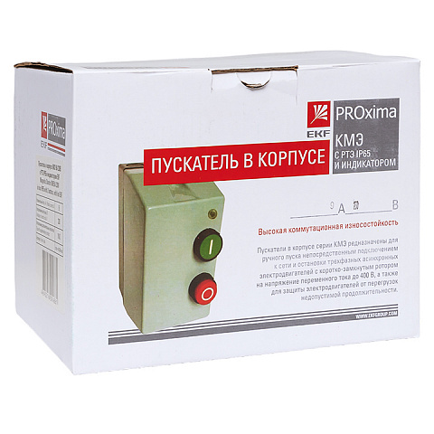 EKF PROxima Пускатель в корпусе IP65 КМЭ 9А 230В с РТЭ и индикатором