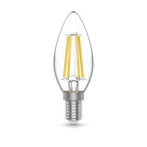 Лампа светодиодная филаментная Gauss E14 4,5W 2700К прозрачная 1031115