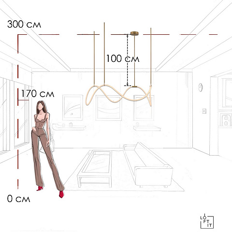 Подвесной светильник LOFT IT 10388P/C Brass