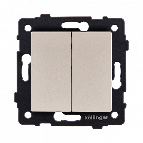 Двухклавишный перекрестный выключатель 10А/250В Золотой Kollinger Reflex, Aspekt и Eleganz REA-704GD