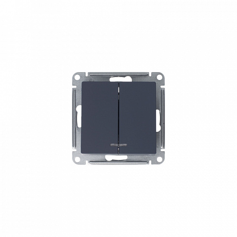 Systeme Electric AtlasDesign Грифель Выключатель 2-клавишный с подсветкой, сх.5а, 10АХ, механизм