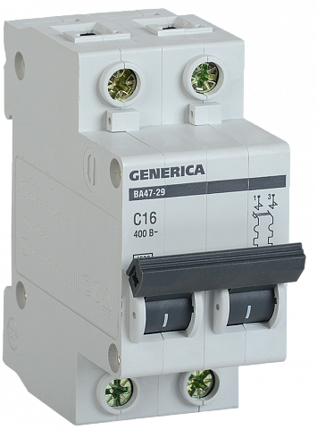 IEK GENERICA Авт. выкл. ВА47-29 2Р 63А 4,5кА х-ка С