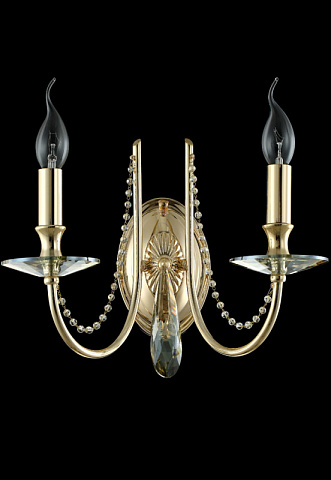 Бра Crystal Lux VICTORIA AP2 GOLD/AMBER