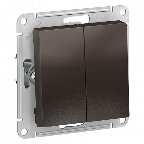 Systeme Electric AtlasDesign Мокко Выключатель 2-клавишный сх.5, 10АХ, механизм