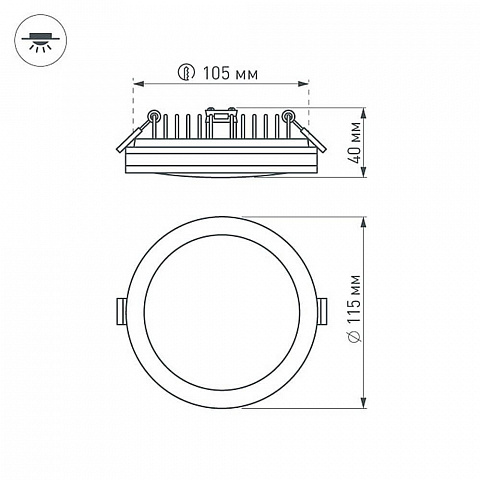 Встраиваемый светодиодный светильник Arlight LTD-115SOL-15W White 020710