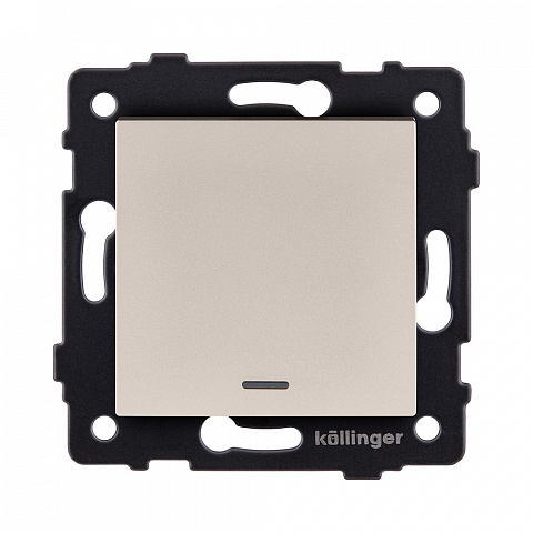 Выключатель 1-клавишный перекрестный 10А/250В с LED подсветкой, золотой Kollinger REA-S-015GD для Aspekt, Eleganz, Reflex