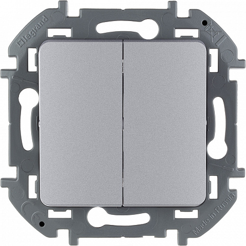 Legrand INSPIRIA Алюминий Выключатель двухклавишный 10 AX - 250 В