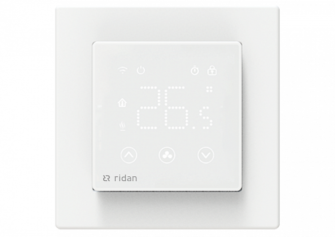 Терморегулятор RIDAN RSmart-SWс Wi-Fi для водяного отопления, 3А, встраиваемый, белый