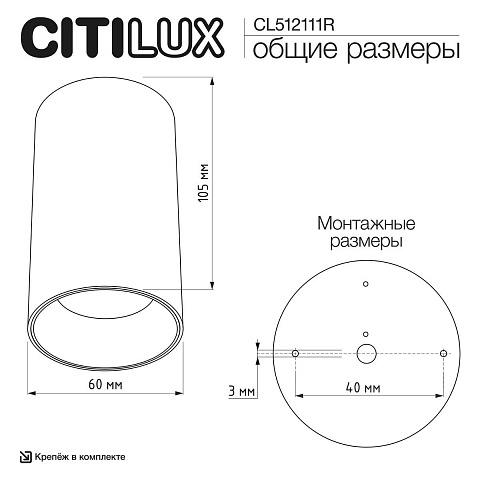 Потолочный светильник Citilux Axel CL512111R