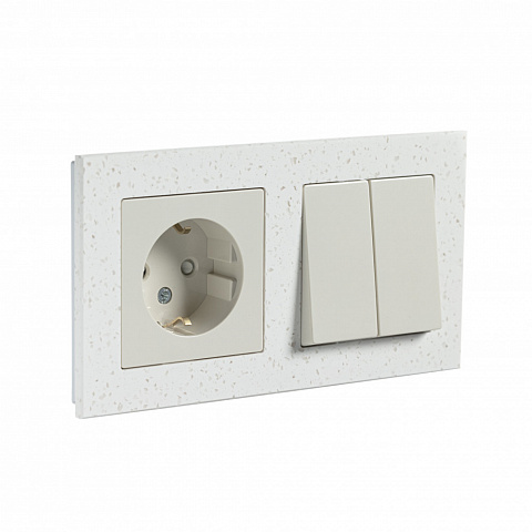 Systeme Electric AtlasDesign Nature Мрамор крем роял Рамка 2-ая