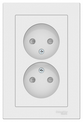 Systeme Electric AtlasDesign Лотос Розетка двойная б/з со шторками,16А, в сборе