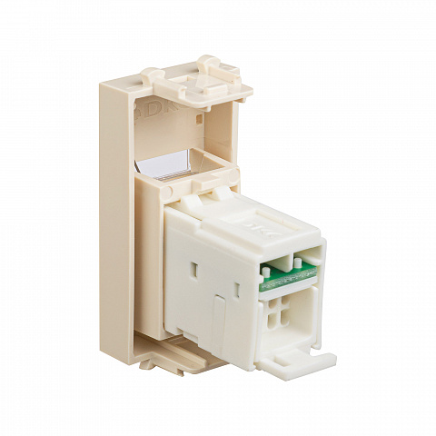 DKC Компьютерная розетка RJ-45 модульная, кат.6, "Avanti", "Ванильная дымка", 1 модуль
