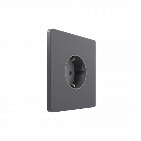 Systeme Electric Systeme Infinity Вулканический пепел Розетка с заземлением со шторками, 16А