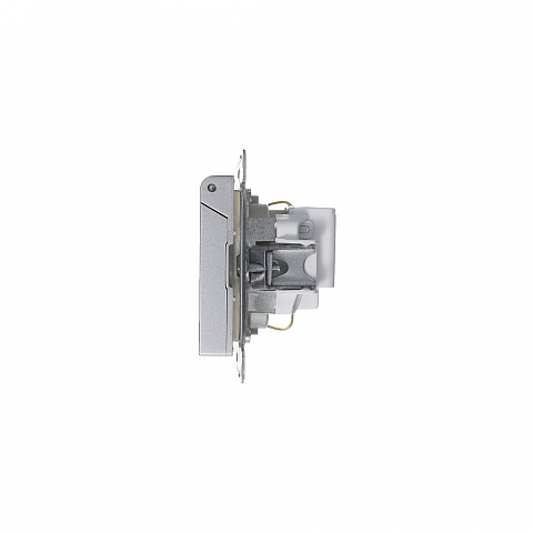 Systeme Electric AtlasDesign Алюминий Розетка с/з, со шторками, с крышкой, 16А, в сборе