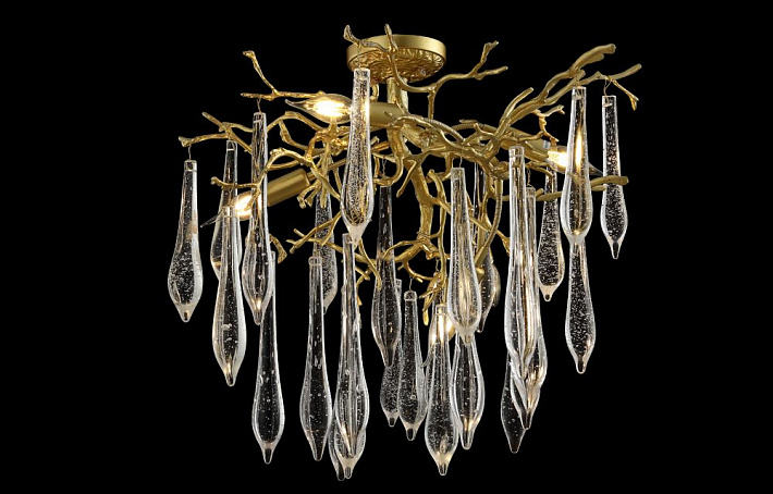 Люстра на штанге Crystal Lux REINA PL5 D600 GOLD PEARL