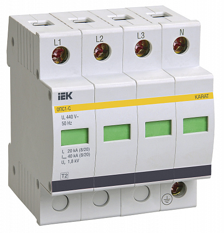 IEK KARAT Ограничитель имп. перенапр. ОПС1-C 4Р In=20kA Un=400B Im=40kA
