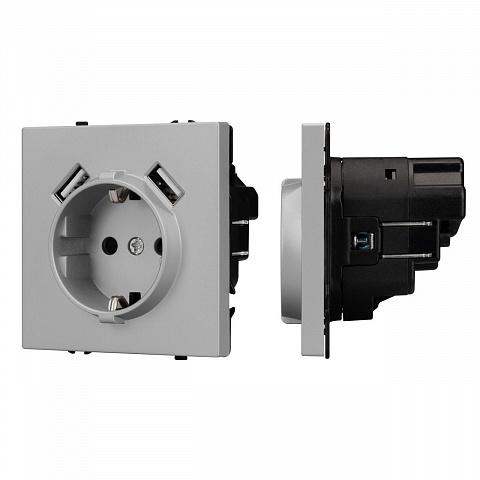 Механизм розетки с USB зарядкой SCT-NOBE-MUAA-SFPL-IS (230V, 16A)  Arlight 059443