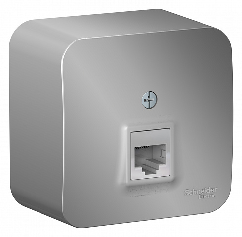 Systeme Electric Blanca наруж Алюминий Розетка компьютерная RJ45, кат.5E, изолир. пластина