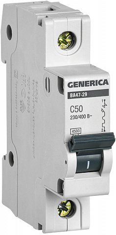 IEK GENERICA Авт. выкл. ВА47-29 1Р 50А 4,5кА х-ка С