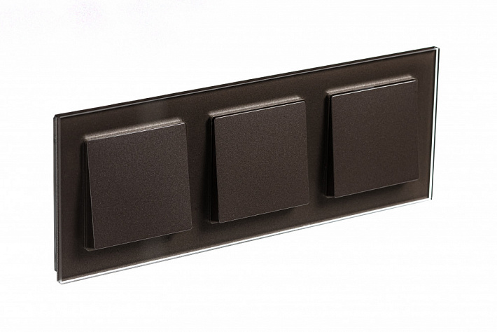 Systeme Electric AtlasDesign Nature Стекло мокко Рамка 3-ая