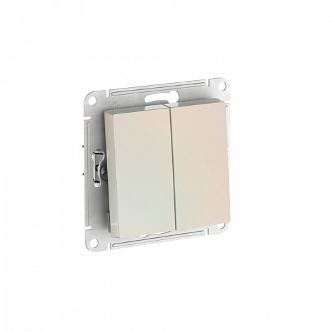 Systeme Electric AtlasDesign Жемчуг Выключатель 2-клавишный, сх.5, 10АХ, мех., быстрозажим. клем.