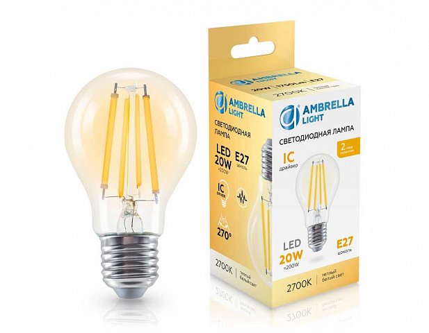 Лампа светодиодная Лон A60 20W 2700K Ambrella light Bulding 602013