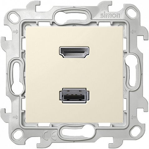 Simon 24 Слоновая кость Коннектор HDMI+USB 2.0