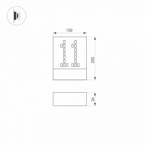 Уличный настенный светодиодный светильник Arlight LGD-Sign-Wall-S150x200-3W Warm3000 031060