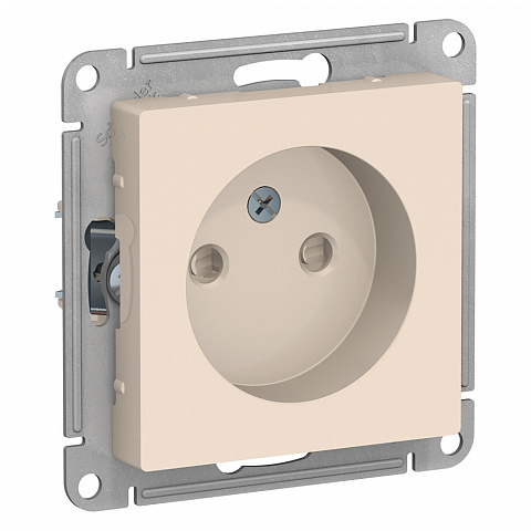 Systeme Electric AtlasDesign Беж Розетка б/з со шторками, 16А, механизм