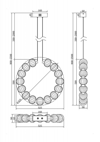 Подвесная люстра Maytoni MOD555PL-L23CH5K
