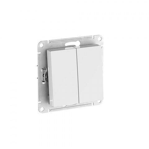 Systeme Electric AtlasDesign Белый Выключатель 2-клавишный, сх.5, 10АХ, мех., быстрозажим. клем.