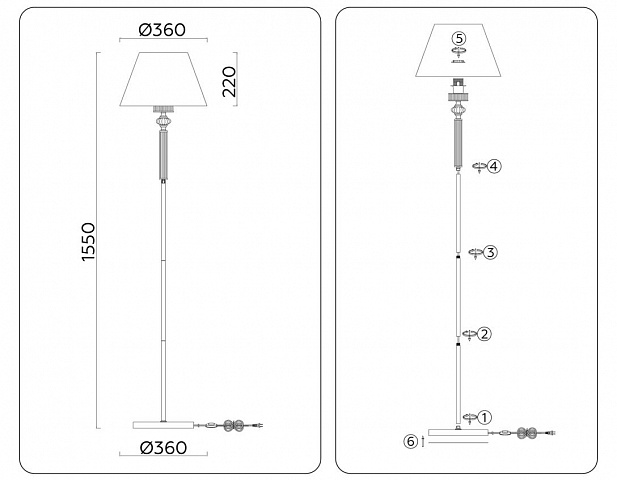 Торшер Ambrella Light LH71028