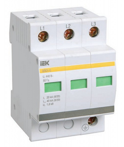 IEK KARAT Ограничитель имп. перенапр. ОПС1-C 3Р In=20kA Un=400B Im=40kA