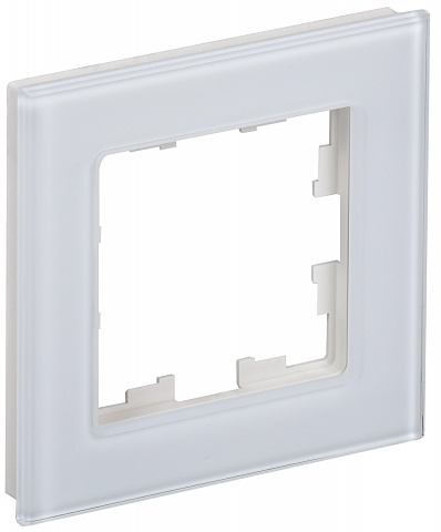IEK BRITE DECOR Белый глянец стекло Рамка 1-м РУ-1-2-БрБ