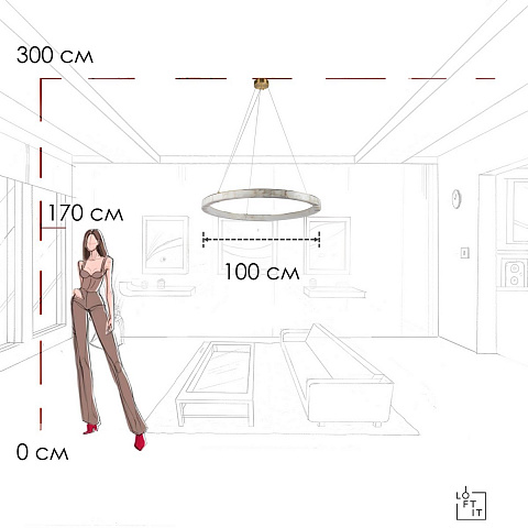 Подвесная люстра LOFT IT 10408/1000