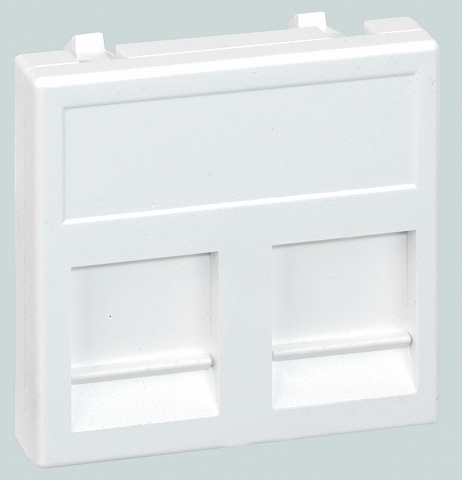 Simon Connect Графит Адатер со шторками на 2 коннектора RJ45, AMP(S110,SL110,SLt),Brand-Rex, 45х45мм