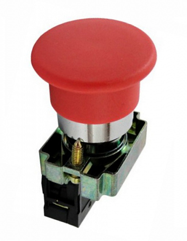 IEK LAY5 Кнопка управления LAY5-BC42Грибок без подсветки красная 1р