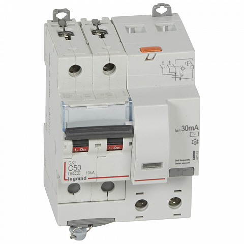 Legrand DX3 Дифференциальный автоматический выключатель 2P 50А (С) 30MA-AC 4м