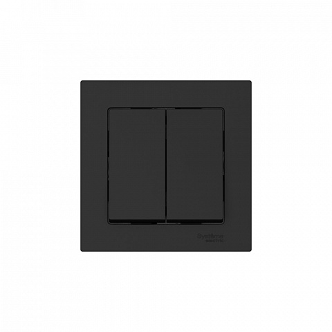 Systeme Electric AtlasDesign Карбон Выключатель 2-клавишный, сх.5, 10АХ, в сборе, быстрозажим. клем.